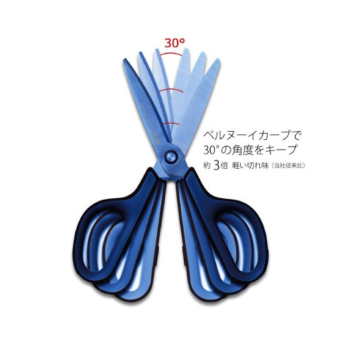 はさみ フィットカットカーブ チタンコート ブルー