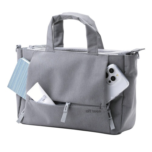 ミニトートバッグ 2WAY 撥水加工 グレー