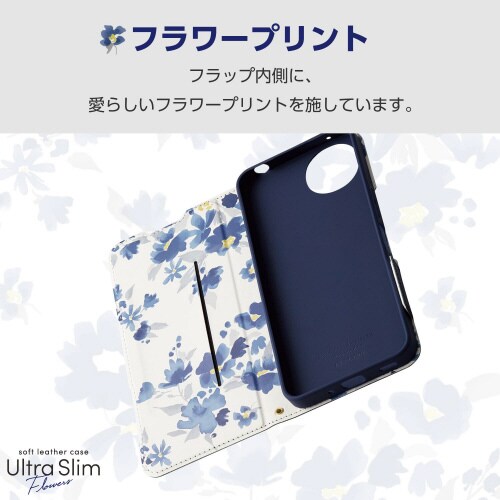 AQUOSwish4ケース手帳型花紺