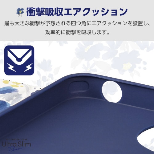 AQUOSwish4ケース手帳型花紺