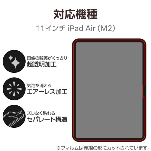 11インチiPadAirM2 フィルム 超透明