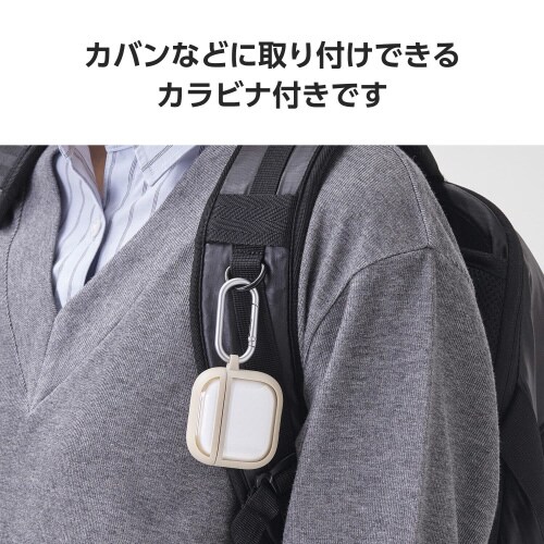 AirPods4耐衝撃ケース 落下防止 カフェオレ