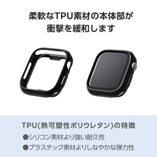 アップルウォッチ46mm バンパー ソフト 黒