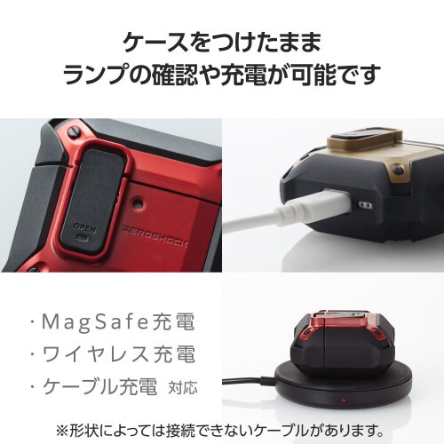 AirPods4 耐衝撃ケース 衝撃吸収 レッド