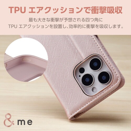 iPhone16Proケースレザーピンク