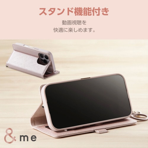 iPhone16Proケースレザーピンク