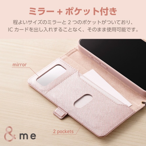 iPhone16Proケースレザーピンク