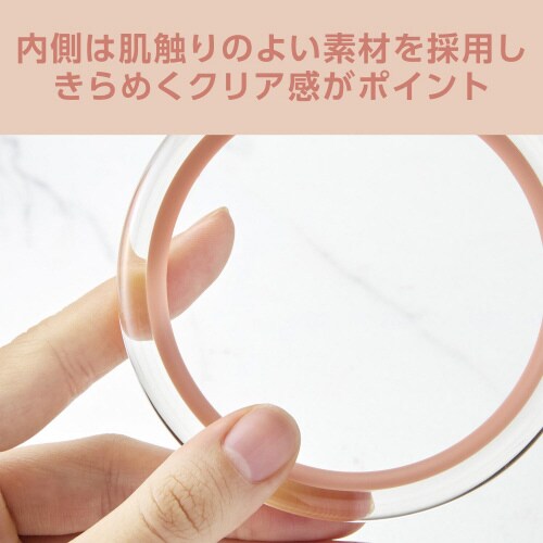 スマホ ハンドストラップ クリア 1口穴 ピンク