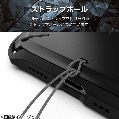 iPhone16ケースハイブリッドフィルム付黒