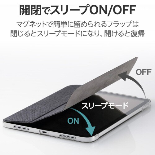 iPad 第10世代手帳型ケース 超薄型 ブラック