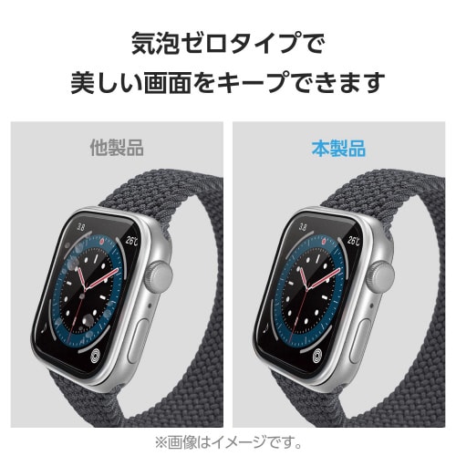 アップルウォッチ40mmガラスフィルム フレーム銀