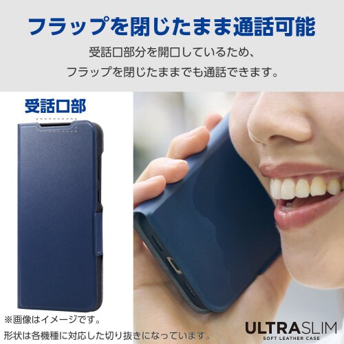 GalaxyA55 5Gケースレザー手帳型ネイビー