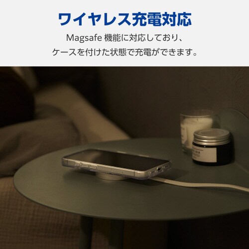 iPhone16ケースハイブリッドスタンド機能灰