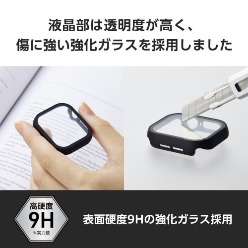 アップルウォッチ42mm フルカバー 防反射 黒