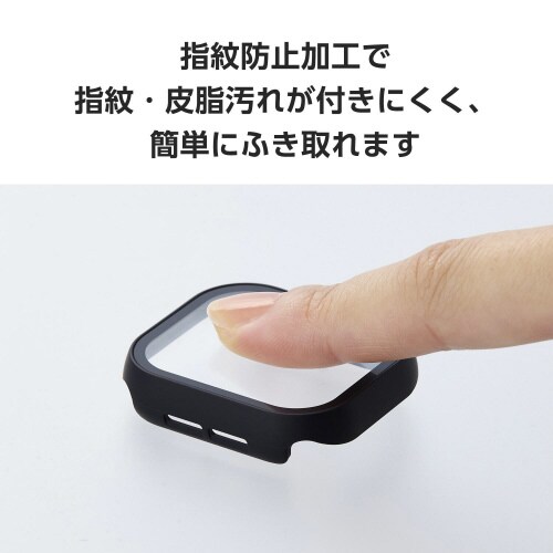 アップルウォッチ42mm フルカバー 防反射 黒