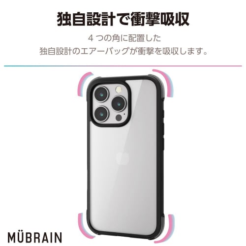 iPhone16Proケース黒×透明黒