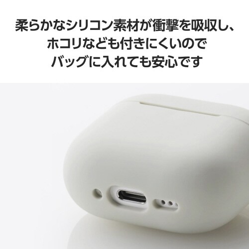 AirPods4シリコンケース 衝撃吸収 グレー