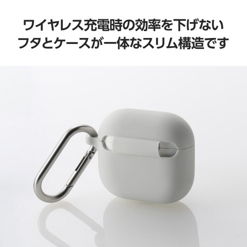 AirPods4シリコンケース 衝撃吸収 グレー