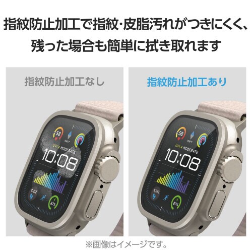 アップルウォッチ49mm ガラスフィルム シルバー