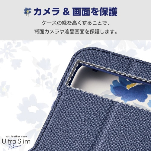 GooglePixel8aケース手帳型花紺