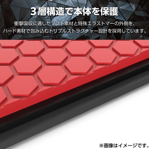 iPhone16ケースハイブリッドフィルム付赤