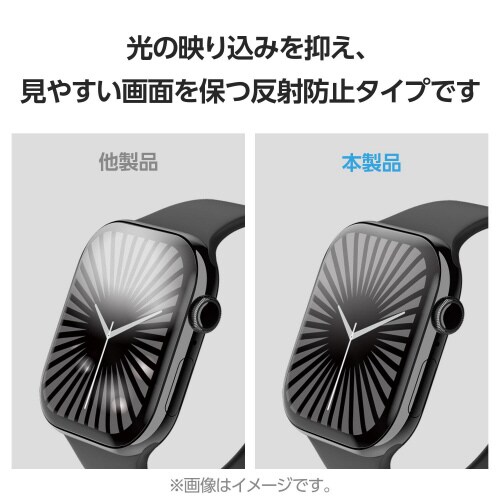 アップルウォッチ46mm 衝撃吸収フィルム 防反射