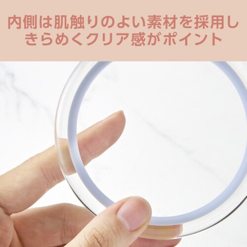スマホ ハンドストラップ クリア 1口穴 ブルー