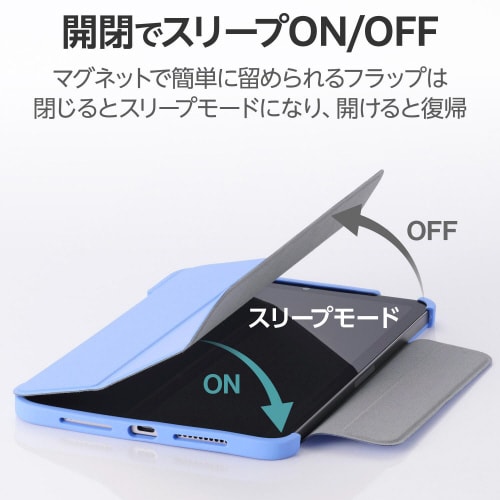 iPadminiA17Pro手帳型ケース耐衝撃 青