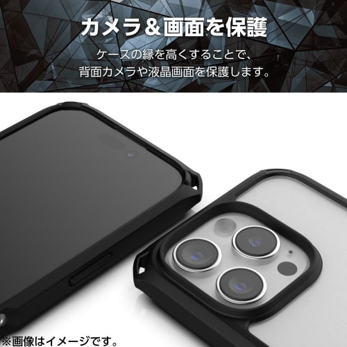 iPhone16Proケース衝撃吸収背面透明黒