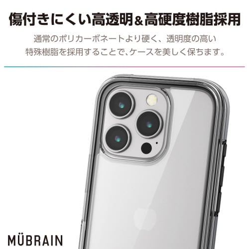 iPhone16Proケースハイブリッド黒×透明