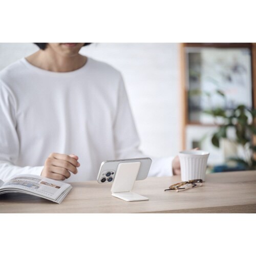 スマホスタンドマグネット着脱スタンド薄型白