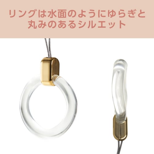 リングストラップ スマホ 落下防止 クリアゴールド