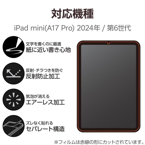 iPadminiA17Proフィルム文字用なめらか