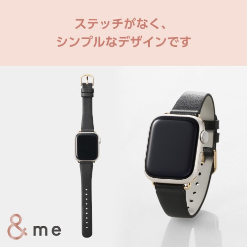 アップルウォッチSEレザーバンド チャコールグレー