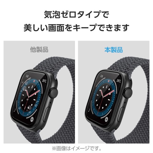 アップルウォッチ40mmガラスフィルム フレーム黒