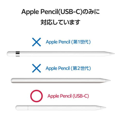 アップルペンシルグリップ USB−C 細軸 クリア