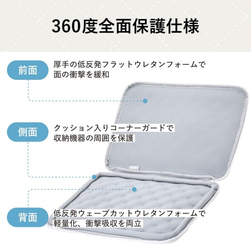 パソコンケース14インチクロスステッチ白