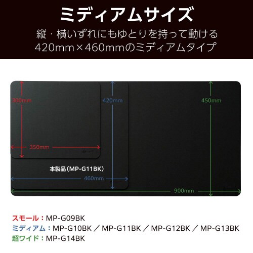 ゲーミングマウスパッドバランス3mm黒