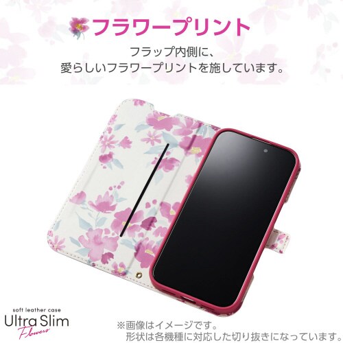 らくらくスマートフォンF−53E 手帳型ケース 花