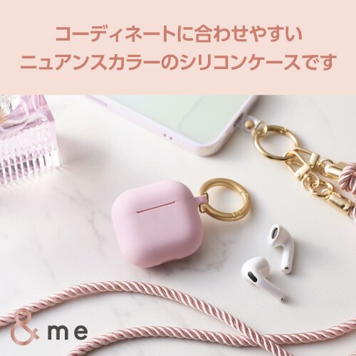 AirPods4シリコンケース 衝撃吸収 ピンク