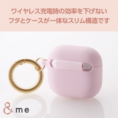 AirPods4シリコンケース 衝撃吸収 ピンク