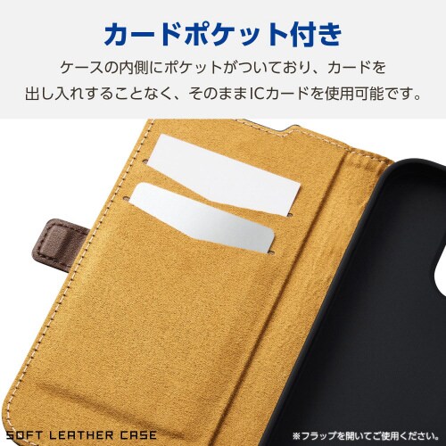 iPhone16Proケースレザースリム紺