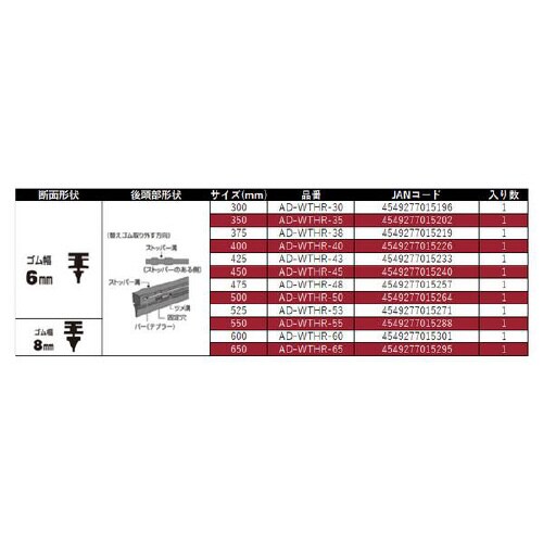 ワイパー替えゴム 長さ:450mm ゴム幅:6mm