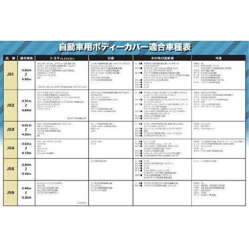 クルマ用ボディーカバー強風対策ベルト2本付シルバー
