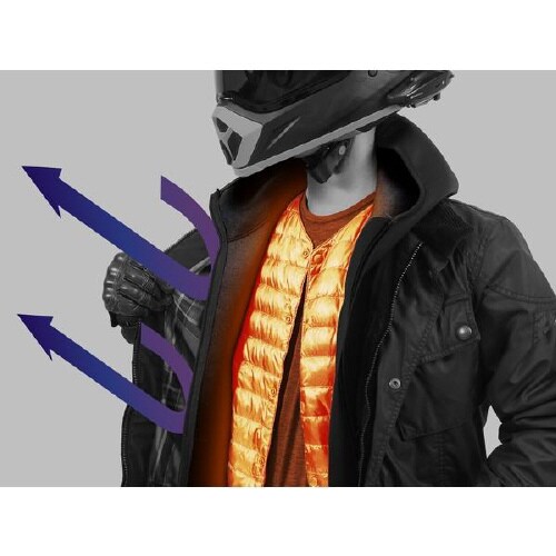 ライダースインナーフーディー「防風+保温」