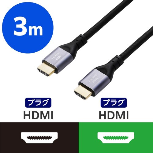 HDMIケーブル ウルトラハイスピード 3m 黒