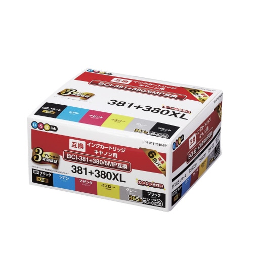 互換インク BCI−381+380/6MP 6色