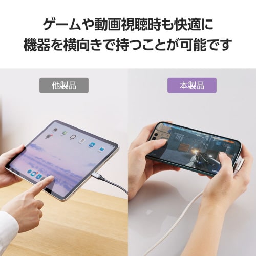 Type−Cケーブル(AtoC)1m L字 白