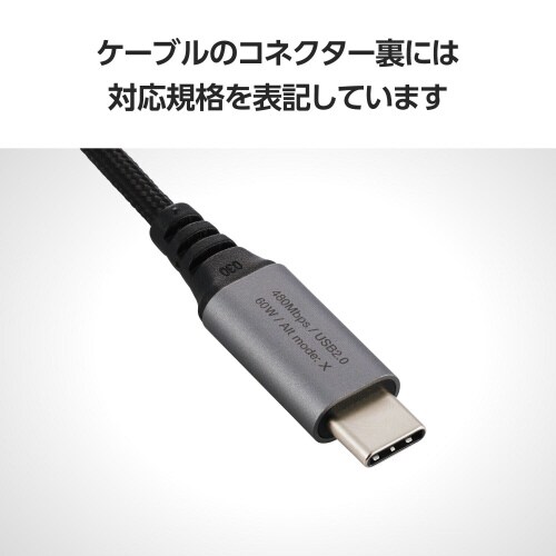 Type−Cケーブル(CtoC)0.3m L字 黒