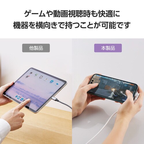 Type−Cケーブル(CtoC)1m L字 白